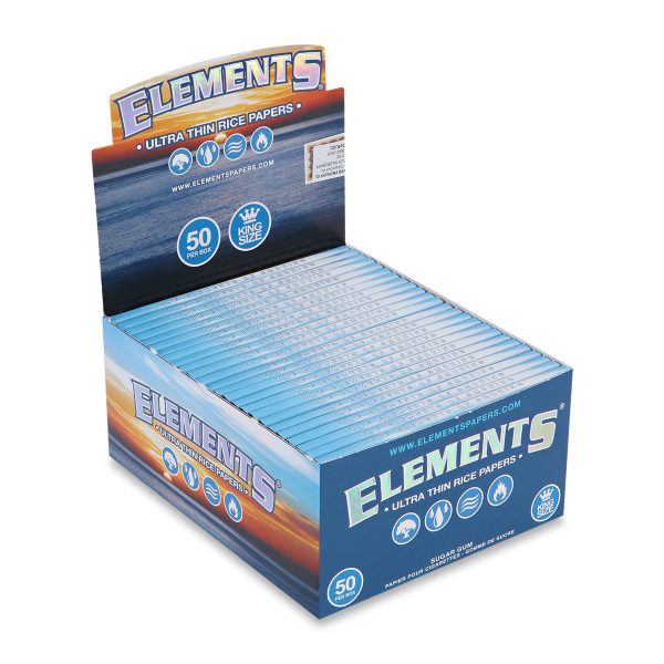 ELEMENTS® KingSize - Χαρτάκια Στριφτού Μεγάλα Φαρδιά - Κουτί