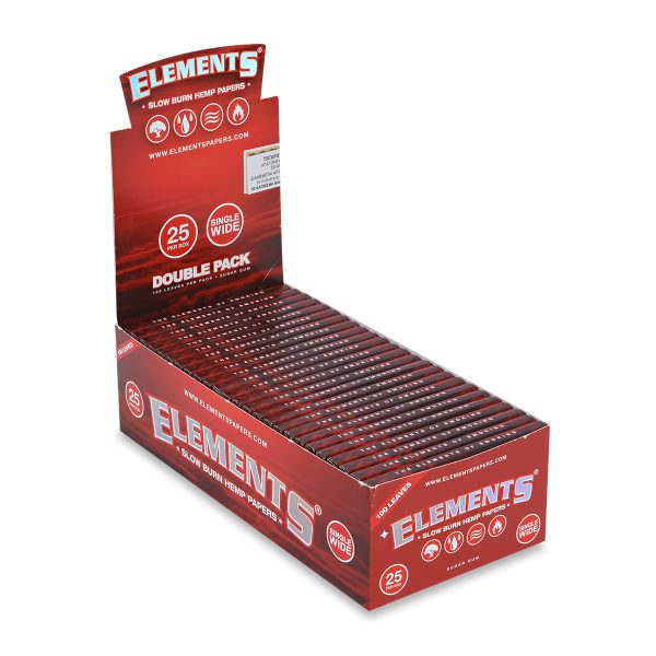 ELEMENTS® Red Double Pack - Χαρτάκια Στριφτού Μικρά Διπλή Συσκευασία - Κουτι