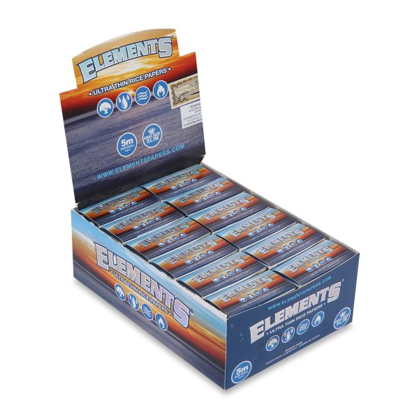 ELEMENTS® Χαρτάκι Στριφτού KingSize Slim σε Ρολό 5m - Κουτί