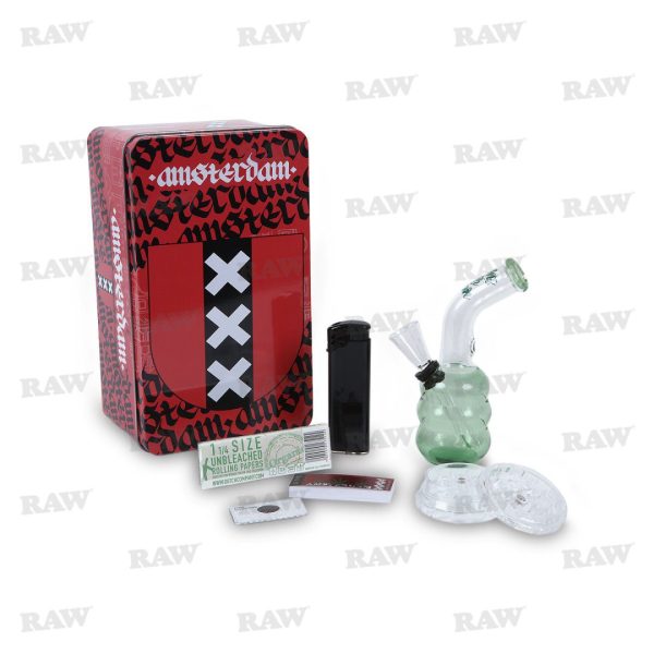 Γυάλινο Bong Σετ Δώρου Amsterdam 12cm