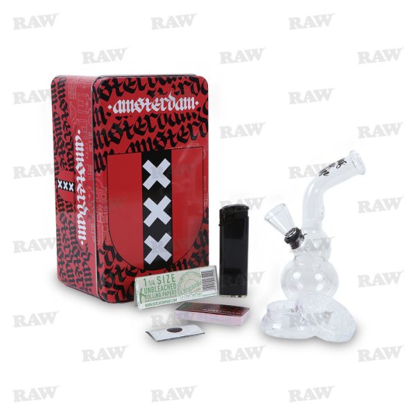 Γυάλινο Bong Σετ Δώρου Amsterdam 12cm