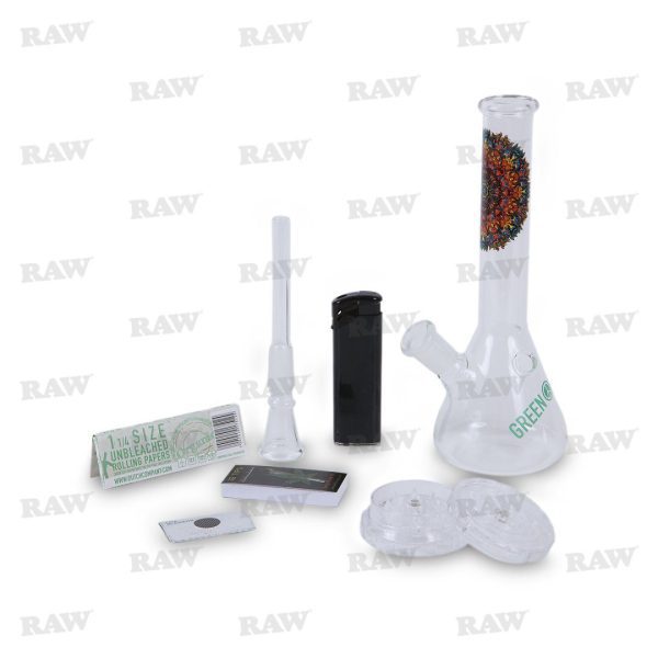 Γυάλινο Bong Σετ Δώρου Amsterdam Greenline 19cm