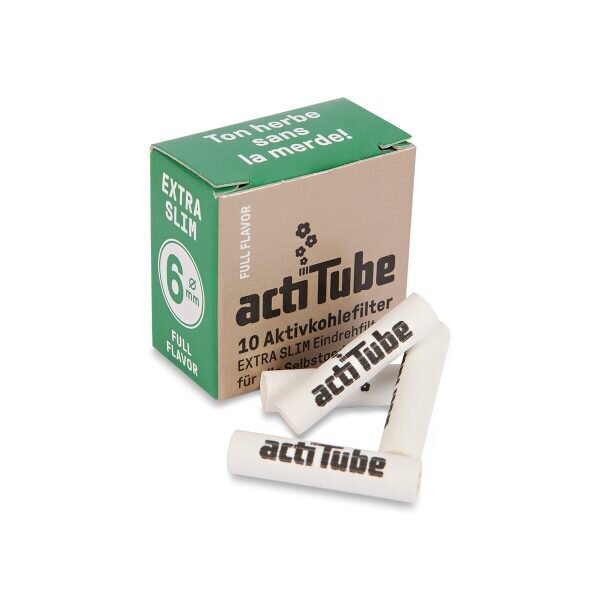 Acti Tube Φιλτράκια Ενεργού Άνθρακα Extra Slim 6mm 10 Φίλτρα