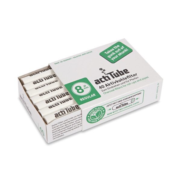 Acti Tube Φιλτράκια Ενεργού Άνθρακα Regular 8mm 40 Φίλτρα