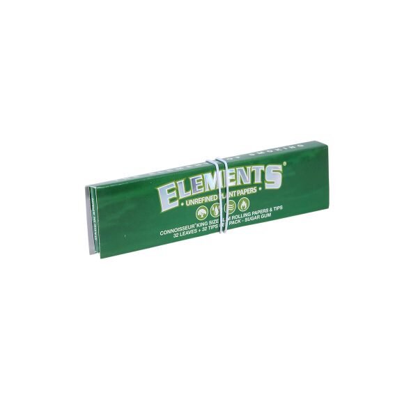 ELEMENTS® Connoisseur Πράσινο - Μεγάλα Χαρτάκια Στριφτού KingSize Slim Με Τζιβάνες