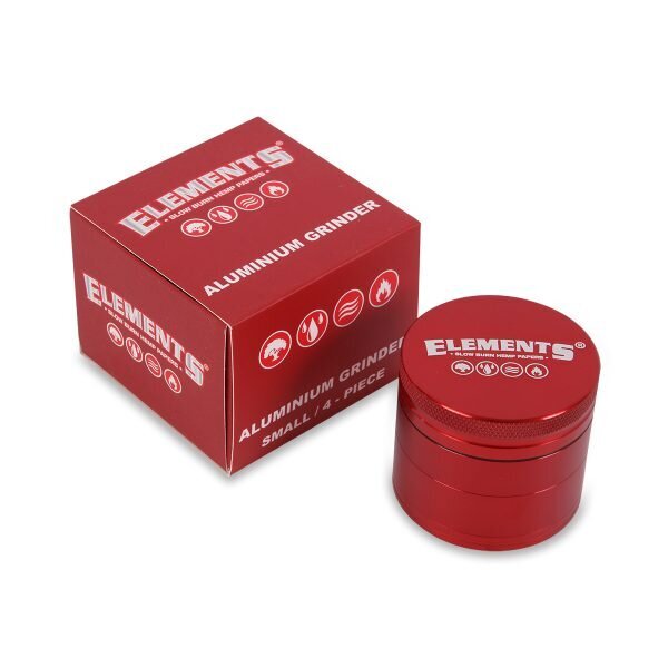 ELEMENTS® Κόκκινο Grinder Αλουμινίου 4μέρη Small