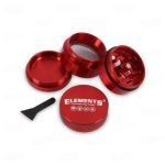 ELEMENTS® Κόκκινο Grinder Τρίφτης Καπνού Αλουμινίου 4μέρη Large - 1
