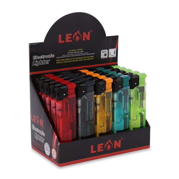 LEON® Αναπτήρας Regular Transparent – Κουτί 25τεμ. - Display LL.170799