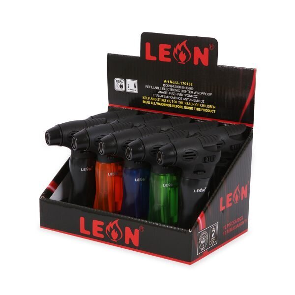 LEON® Αντιανεμικός Αναπτήρας Flame Torch Jetflame - Display - LL.170133