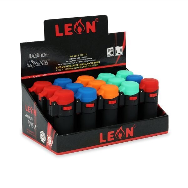 LEON® Αντιανεμικός Αναπτήρας Trendy Barrel Jetflame - Display - LL.170713
