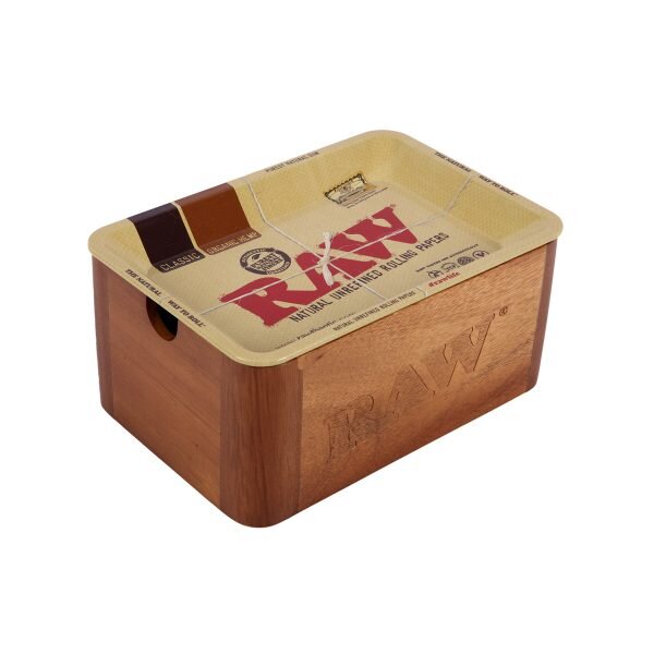RAW® Cache Box – Ξύλινο Κουτί Αποθήκευσης με Μεταλλικό Δίσκο Στριψίματος Mini