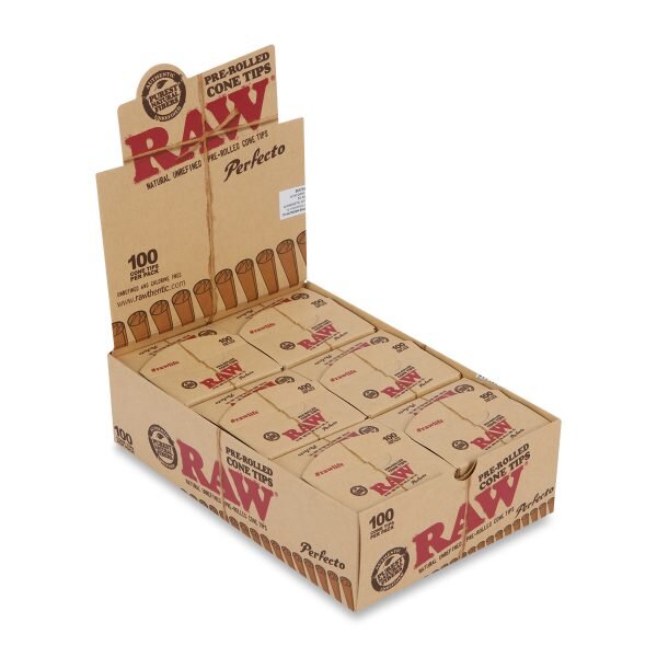 RAW® Perfecto 100 Προτυλιγμένες Κωνικές Τζιβάνες - Κουτί