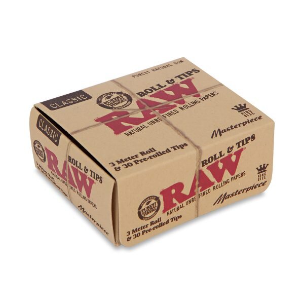 RAW® Κλασικό Masterpiece - Ρολό Στριφτού KingSize 3m Με Προτυλιγμένες Τζιβάνες