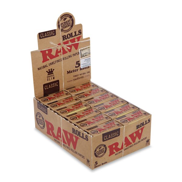 RAW® Κλασικό Ρολό Στριφτού Μεγάλο KingSize Slim – 5 Μέτρων - Κουτί
