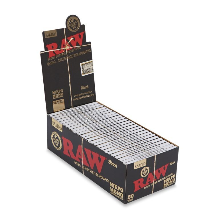RAW® Μαύρο Κλασικό – Χαρτάκια Στριφτού Μικρό Μονό - Κουτί