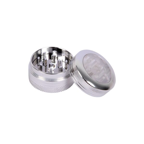 Clear Top Grinder Τρίφτης Καπνού Αλουμινίου Με Διάφανο Καπάκι 2μέρη-1