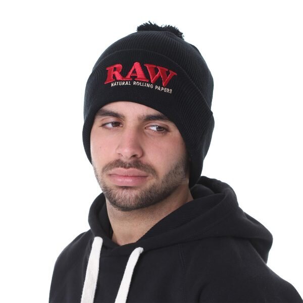 RAW® Χειμερινός Πλεκτός Σκούφος Μαύρος