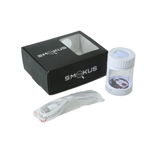 Smokus Focus Βάζο Με Led & Μεγεθυντικό Φακό Horizon White