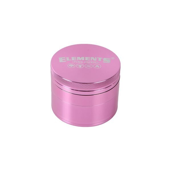 ELEMENTS® Ροζ Grinder Τρίφτης Καπνού Αλουμινίου 4μέρη Large