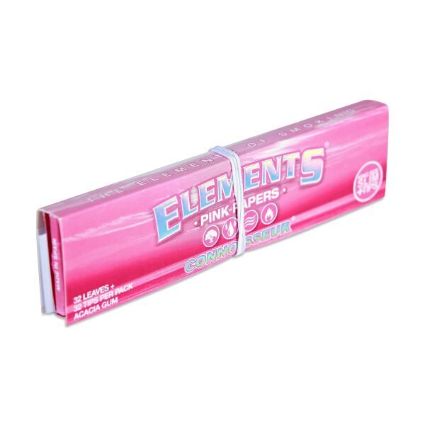 ELEMENTS® Connoisseur Ροζ – Χαρτάκια Στριφτού Μεγάλα KingSize Slim Με Τζιβάνες