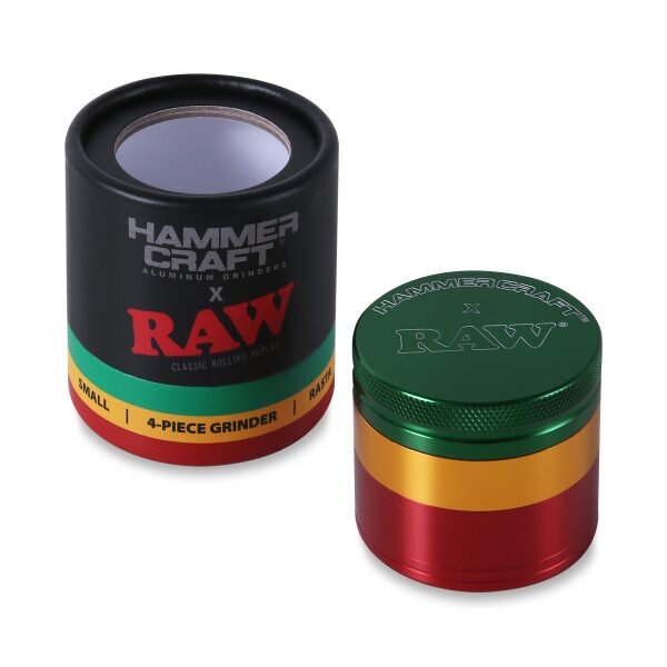 Hammercraft x RAW® Rasta Grinder Τρίφτης Καπνού Αλουμινίου 4μέρη Small