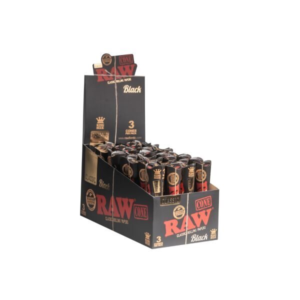 RAW® Μαύρος Κλασικός Κώνος Μεγάλος KingSize – 3 τεμάχια-1