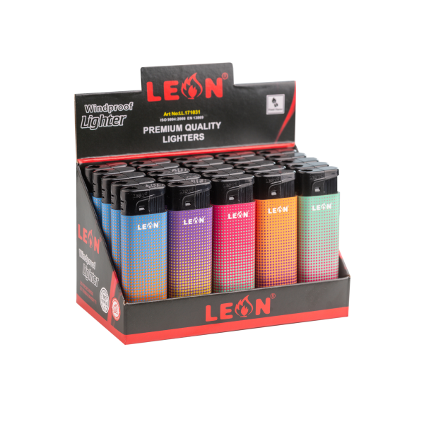 LEON® Αντιανεμικός Αναπτήρας Dots & Colors Turbo – Κουτί 25τεμ. LL.171031
