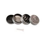 Amsterdam Leaf Μεταλλικό Grinder Τρίφτης Καπνού 4μέρη 40mm Ασημί 1