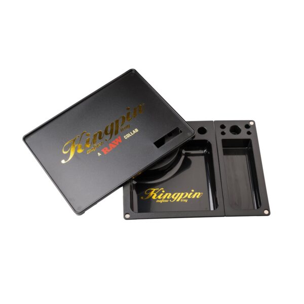 KINGPIN® x RAW® Mafioso Rolling Tray – Μαύρος Δίσκος Στριψίματος