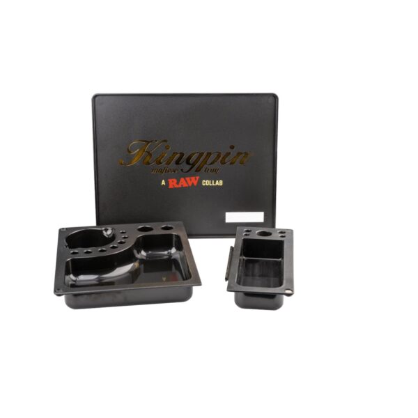 KINGPIN® x RAW® Mafioso Rolling Tray – Μαύρος Δίσκος Στριψίματος