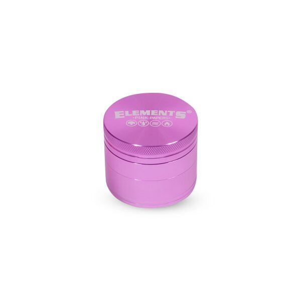 ELEMENTS® Ροζ Grinder Τρίφτης Καπνού Αλουμινίου 4μέρη Medium