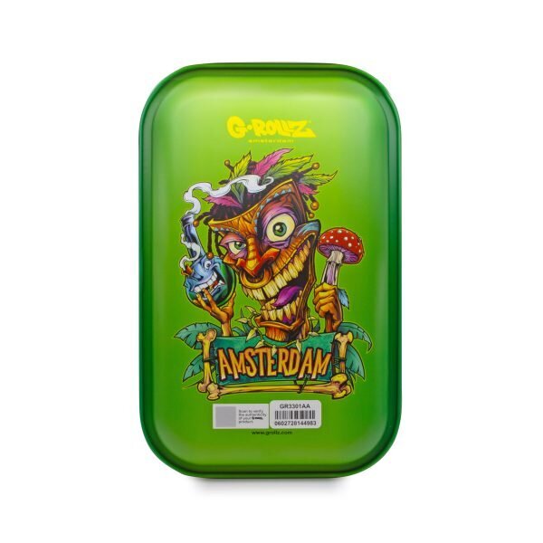 G-Rollz Tiki Μεταλλικός Δίσκος Στριψίματος Medium – Rolling Tray Πίσω μέρος