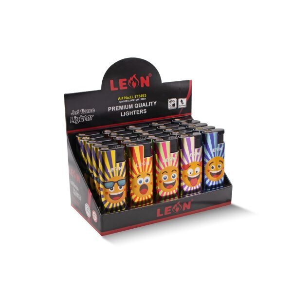 LEON® Αντιανεμικός Αναπτήρας Happy Face Jetflame- display