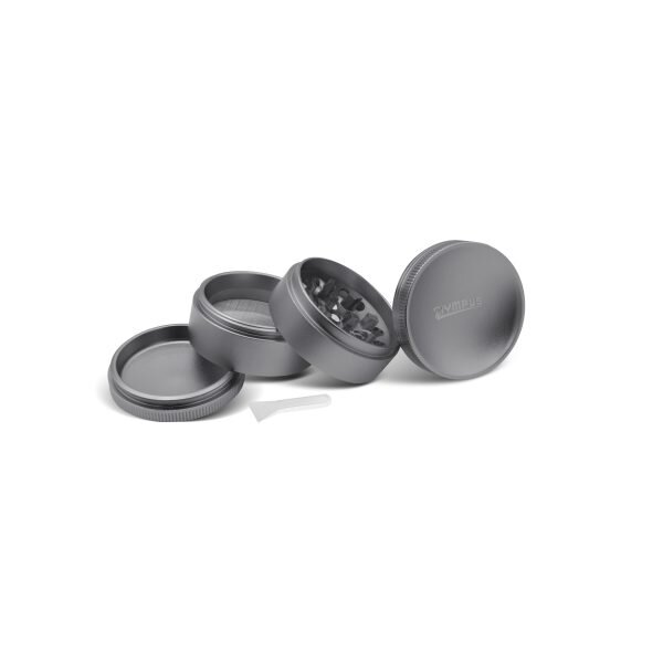 OLYMPUS® Grinder Τρίφτης Καπνού Αλουμινίου Curv 4μέρη 5cm ανθρακι