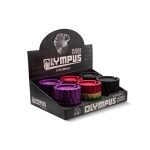 OLYMPUS® Grinder Τρίφτης Καπνού Αλουμινίου με Τασάκι 4μέρη 6.3cm -Display