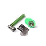 OLYMPUS® Skull Σετ Γυάλινη Πίπα Hemp με Grinder πράσινο