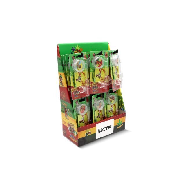 OLYMPUS® Σετ Rasta Γυάλινη Πίπα Hemp με Grinder display