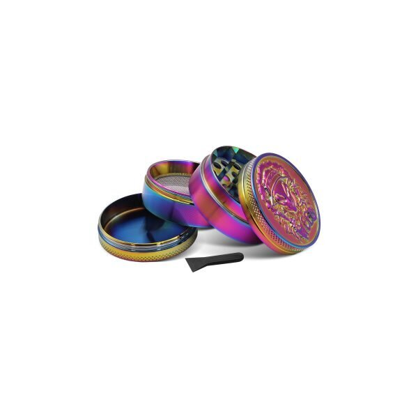 OLYMPUS® Μεταλλικό Grinder Τρίφτης Καπνού Alien Rainbow 4μέρη 50mm - 1