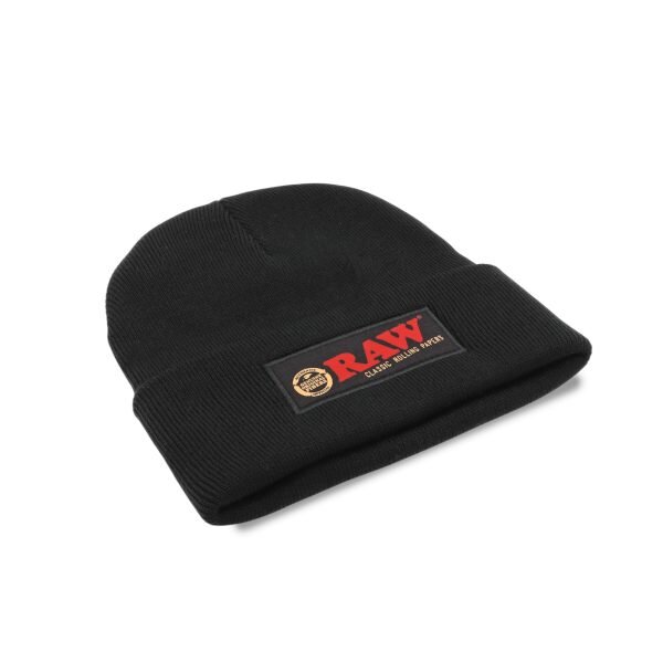 RAW® Beanie Μαύρος Σκούφος Πλεκτός