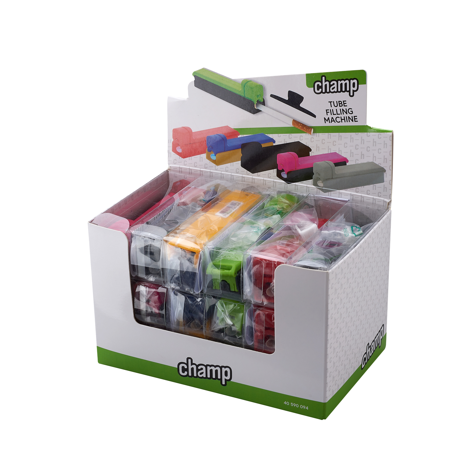 CHAMP® Mini Πολύχρωμο Μηχανάκι Γεμίσματος Καπνοσωλήνων (84mm) - box