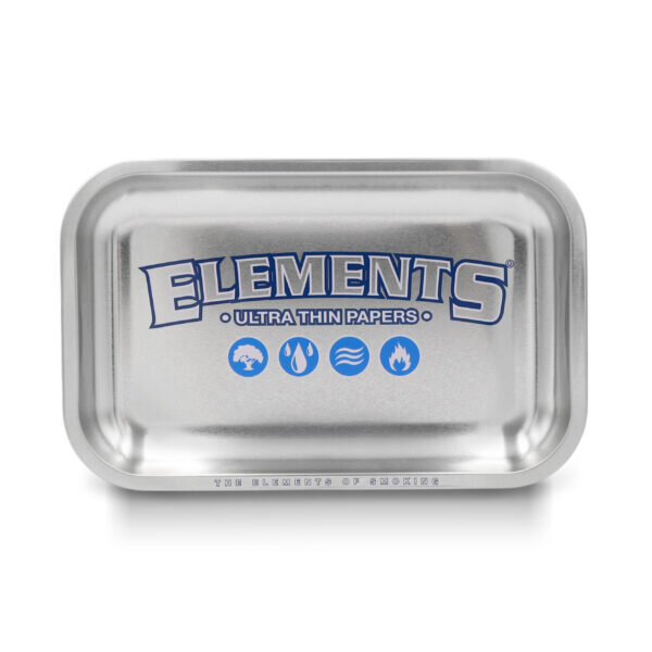 ELEMENTS® Metal Rolling Tray – Ασημένιος Δίσκος Στριψίματος Small