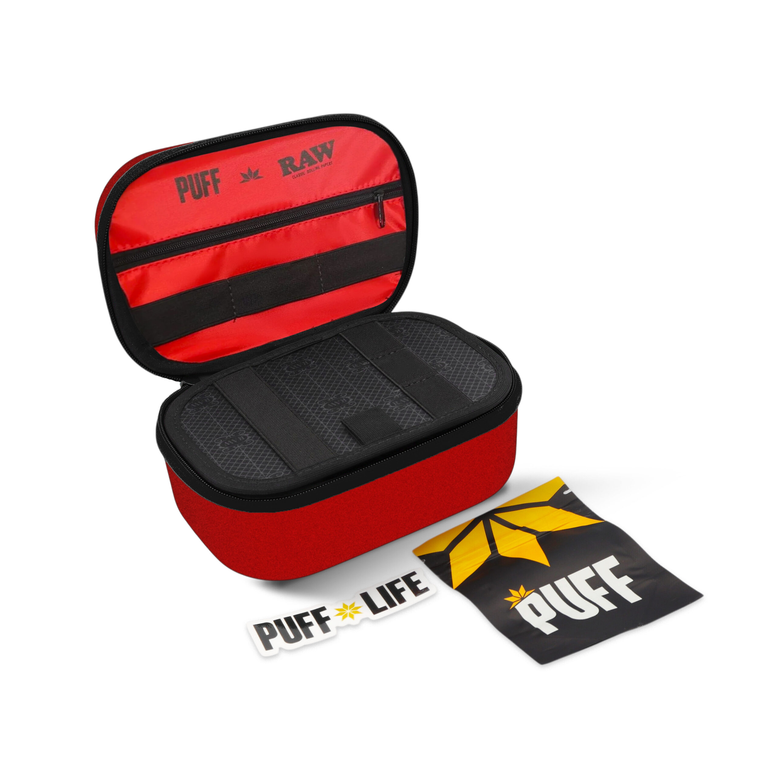 RAW® x Puff® Pro Case Κόκκινο Τσαντάκι - Smokers Pouch Smell Proof- Εσωτερικά